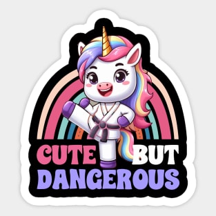 Cute But Dangerous Funny Karate Martial Arts Unicorn Girls Sticker